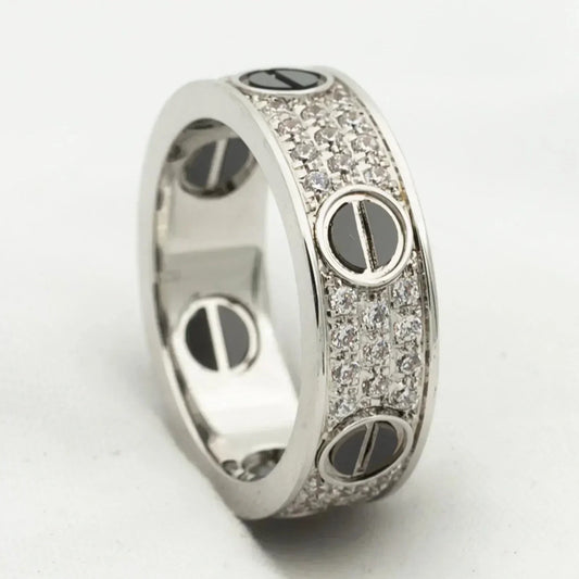 [Vicky]LOVE RING 5.5MM DIAMONDS PAVED CERAMIC