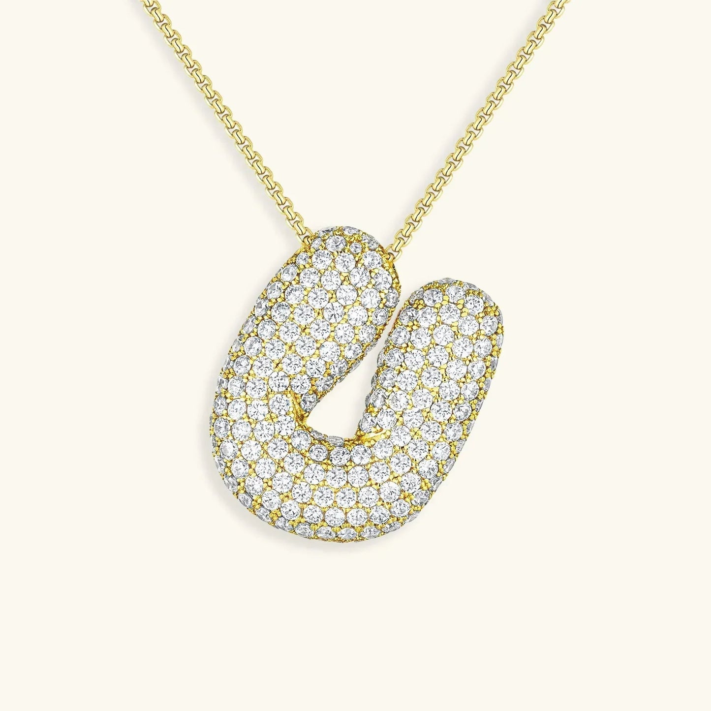 [Royal Vicky]Bubble Initial Diamond Necklace