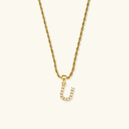 [Royal Vicky]Elodie Initial Letter Pearl Necklace