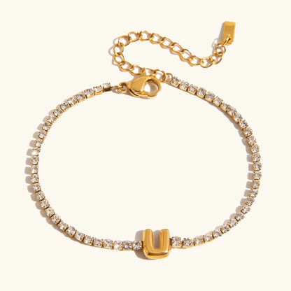 [Royal Vicky]Avaria Bubble Letter Tennis Bracelet