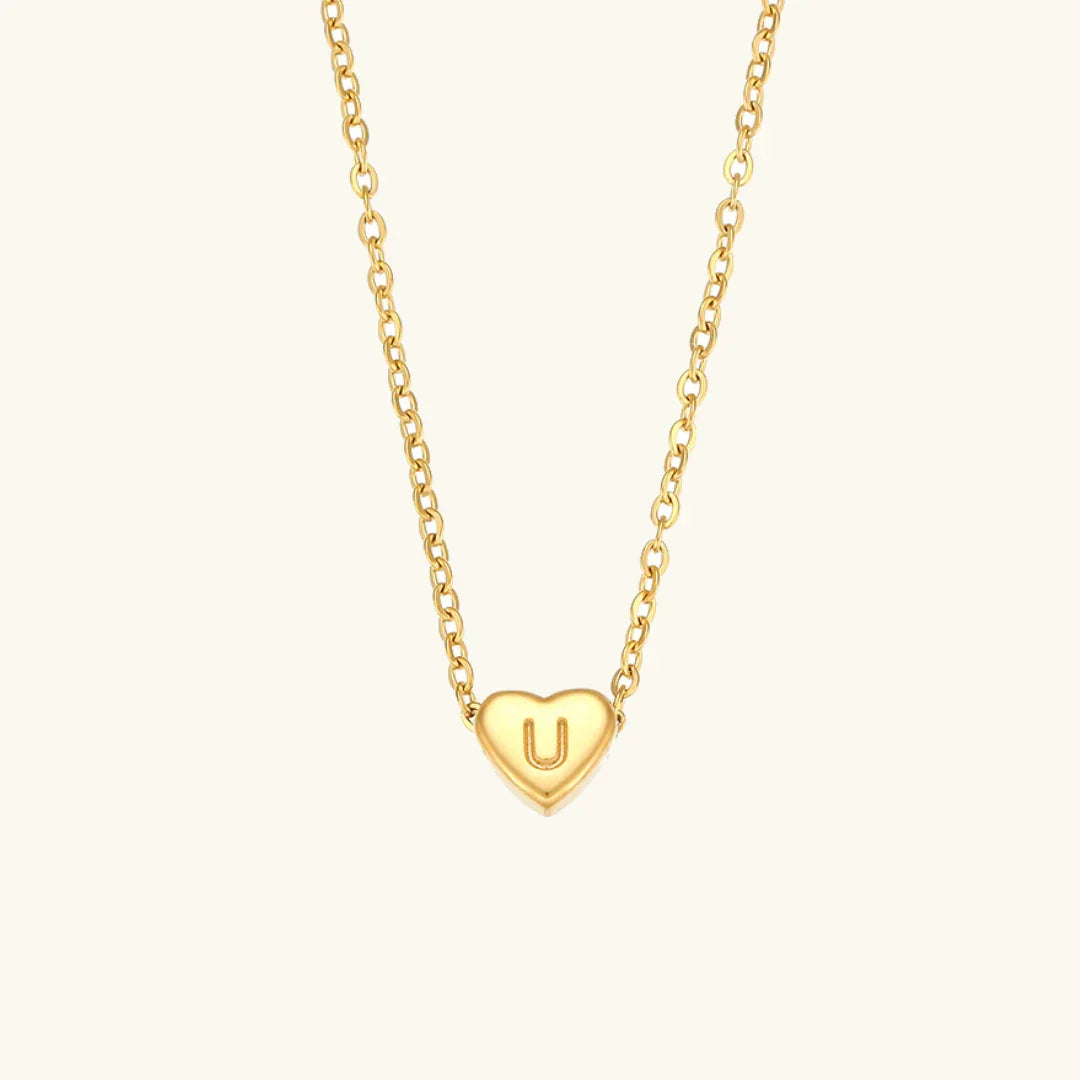 [Royal Vicky]Heart Initial Gold Necklace