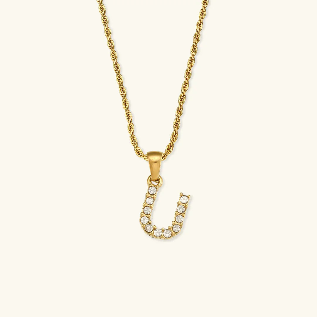 [Royal Vicky]Maeve Letter Initial Diamond Necklace