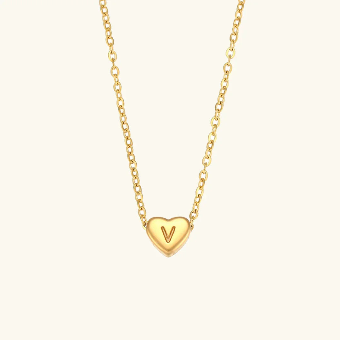 [Royal Vicky]Heart Initial Gold Necklace