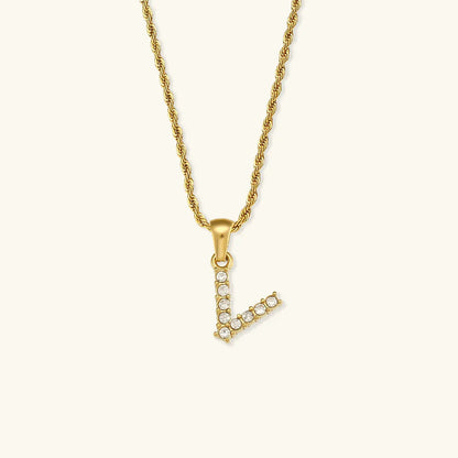 [Royal Vicky]Maeve Letter Initial Diamond Necklace