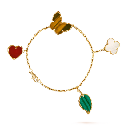 [Vicky]LUCKY SPRING 5 MOTIF GOLD BRACELET