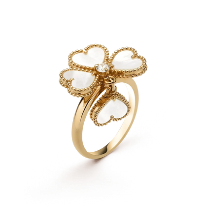 [Vicky]SWEET CLOVER WHITE MOP RING