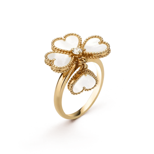 [Vicky]SWEET CLOVER WHITE MOP RING