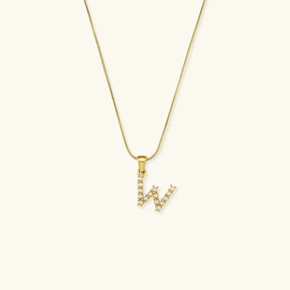 [Royal Vicky]Augustine Initial Letter Pearl Necklace