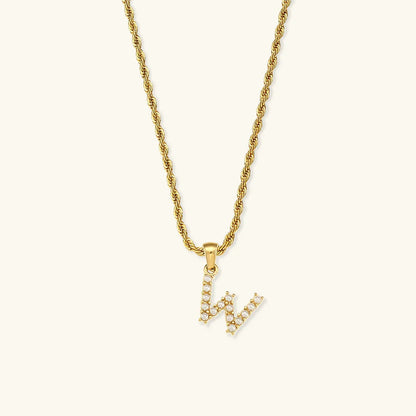 [Royal Vicky]Elodie Initial Letter Pearl Necklace