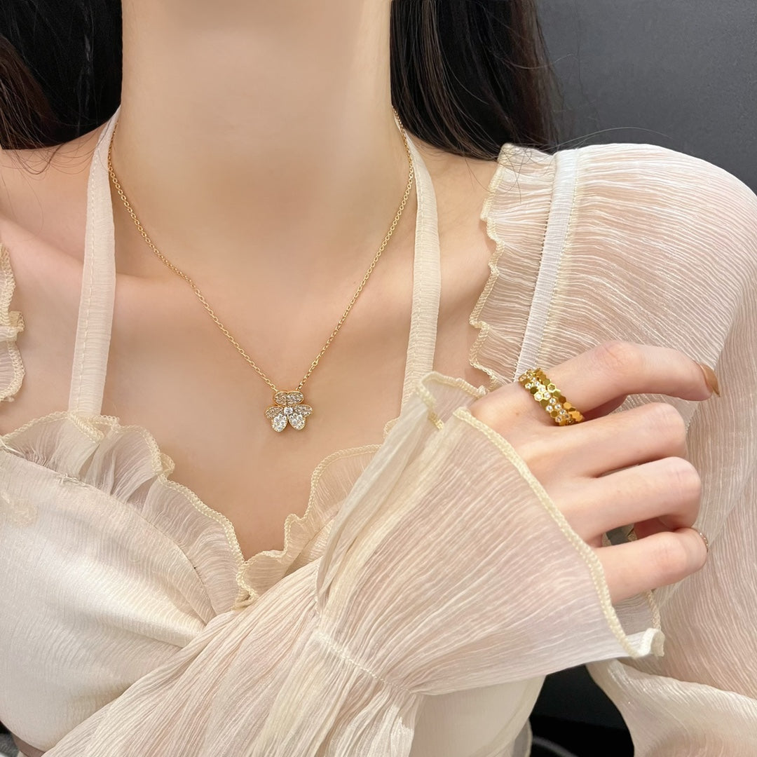 [Vicky]FLOWER DIAMOND NECKLACE