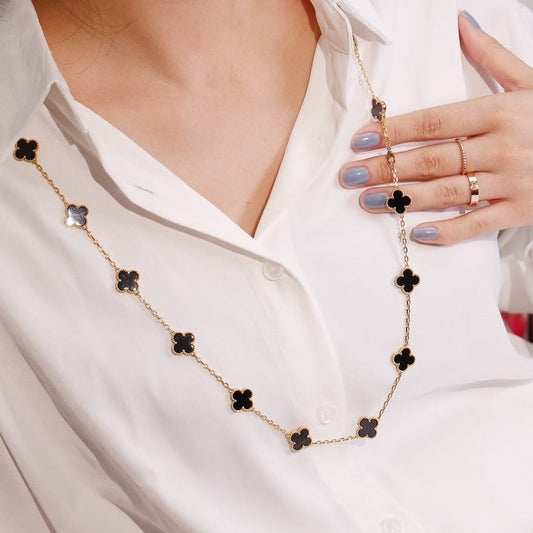 [Vicky]CLOVER 20 MOTIFS ONYX ROSE GOLD