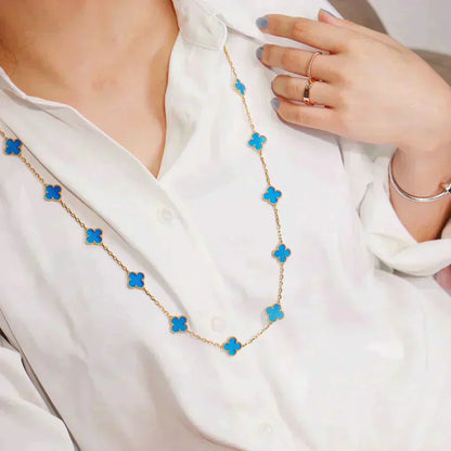 [Vicky]CLOVER 20 MOTIFS TURQUOISE GOLD