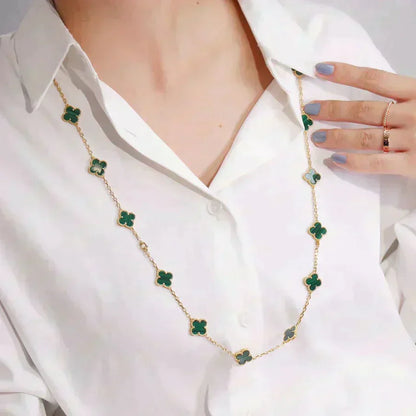 [Vicky]CLOVER 20 MOTIFS MALACHITE GOLD