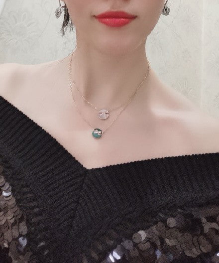 [Vicky]JEUX DE ROSE GOLD DIAMOND NECKLACE