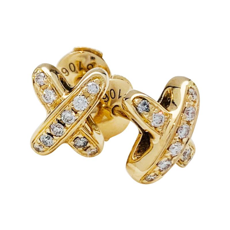 [Vicky]JEUX DE GOLD DIAMOND EARRINGS