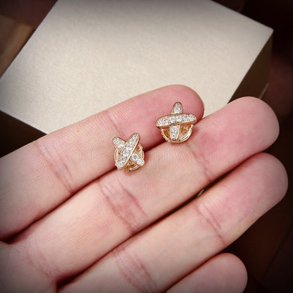 [Vicky]JEUX DE GOLD DIAMOND EARRINGS