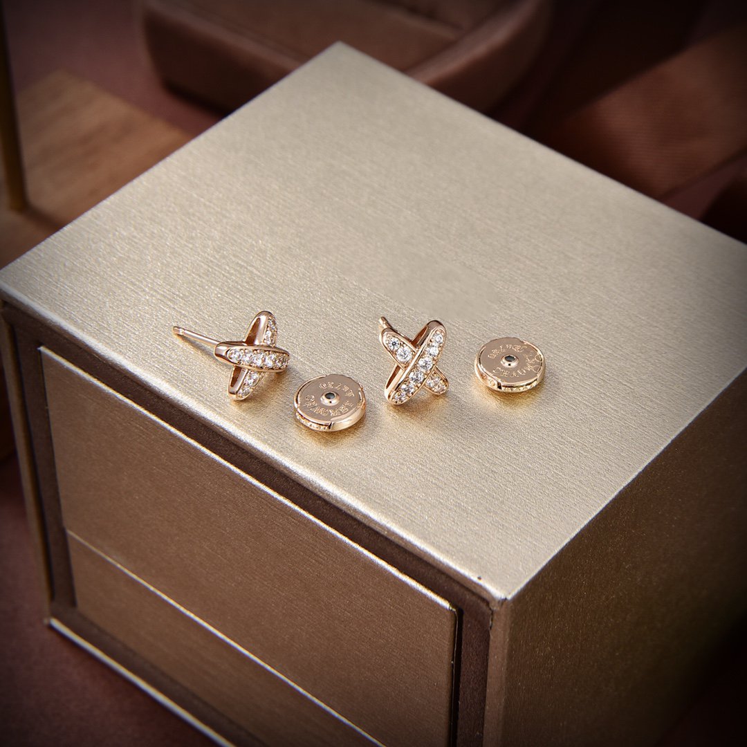 [Vicky]JEUX DE GOLD DIAMOND EARRINGS