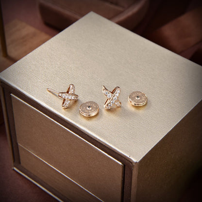 [Vicky]JEUX DE GOLD DIAMOND EARRINGS