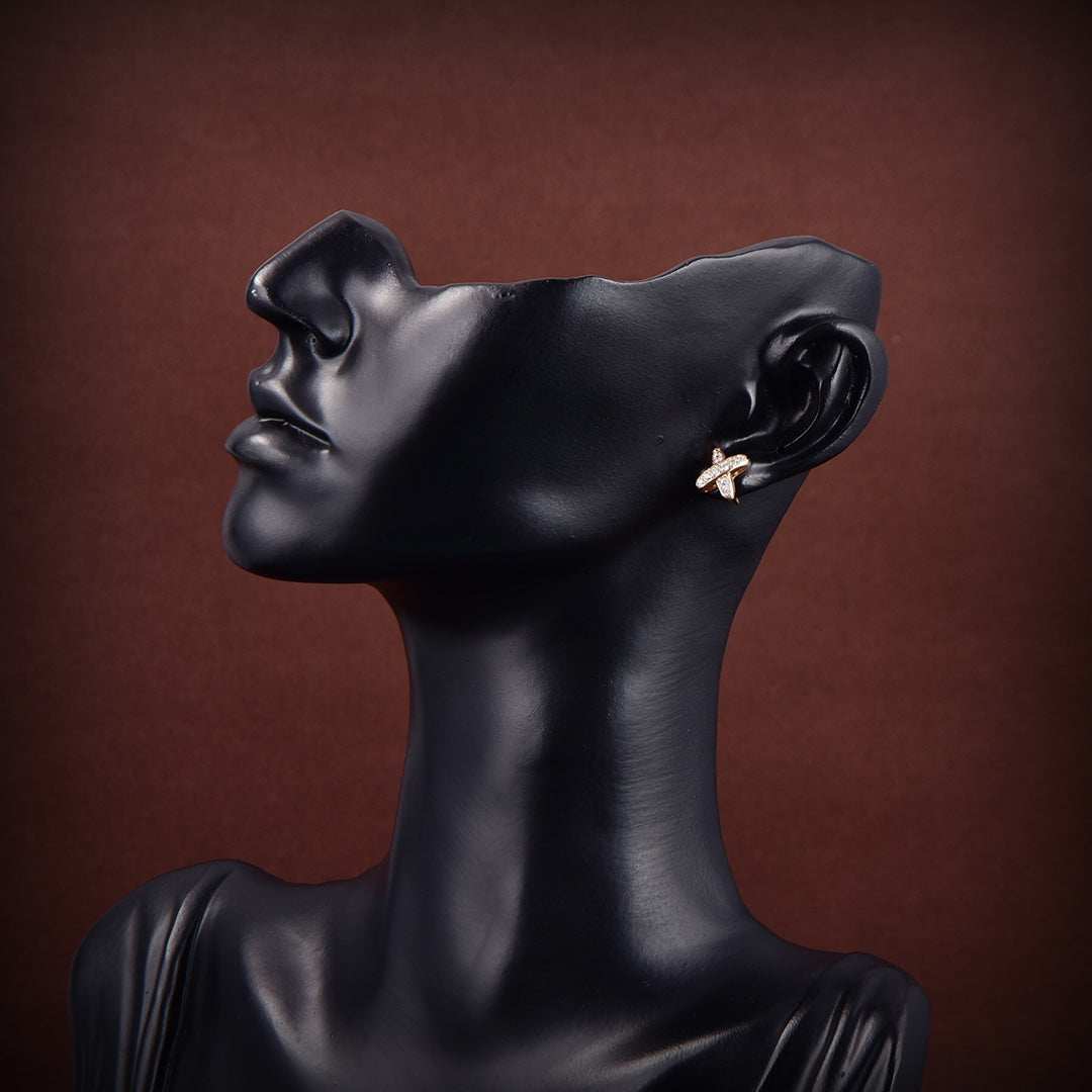 [Vicky]JEUX DE GOLD DIAMOND EARRINGS