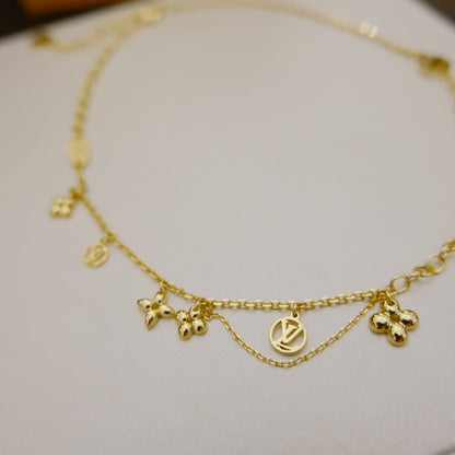 [Vicky]BLOOMING SUPPLE NECKLACE BRASS