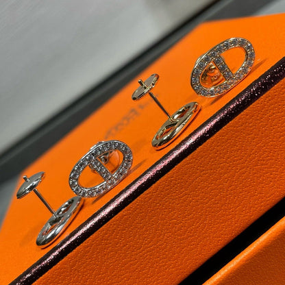 [Vicky]HM FULL DIAMOND PIG NOSE STUD EARRINGS