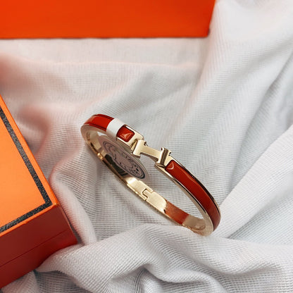 [Vicky]CLASSIC HM CLIC RED 8MM ENAMEL BRACELET