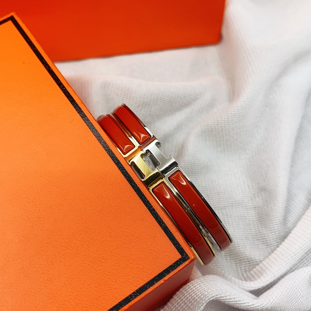 [Vicky]CLASSIC HM CLIC RED 8MM ENAMEL BRACELET