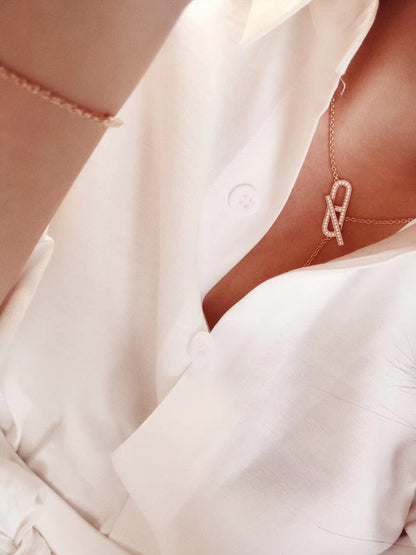 [Vicky]HM FIRE PIG NOSE NECKLACE TRENDY STREET