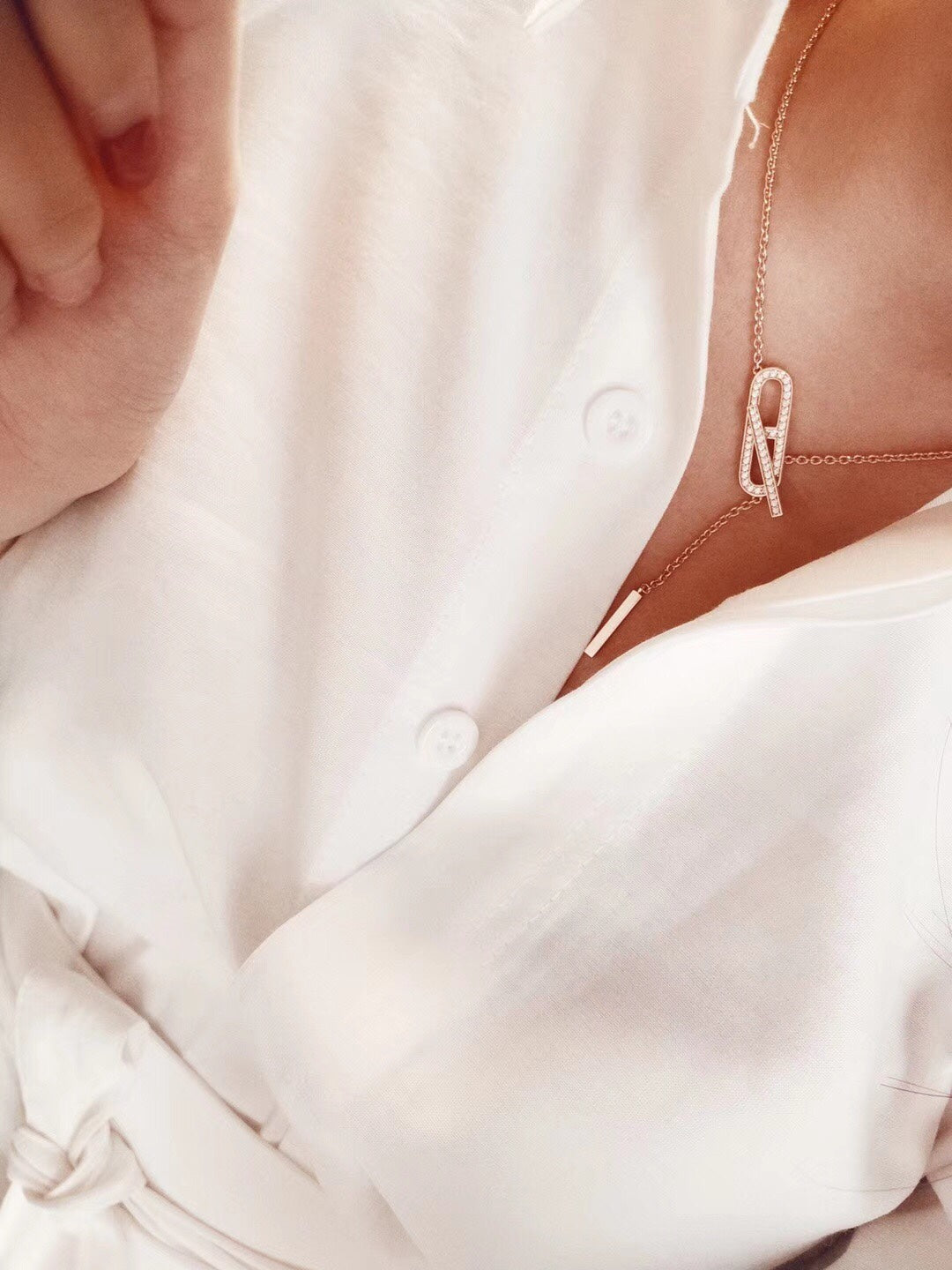 [Vicky]HM FIRE PIG NOSE NECKLACE TRENDY STREET