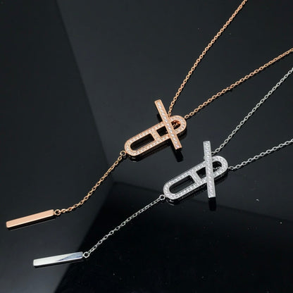 [Vicky]HM NECKLACE PLATINUM ROSE GOLD DIAMOND