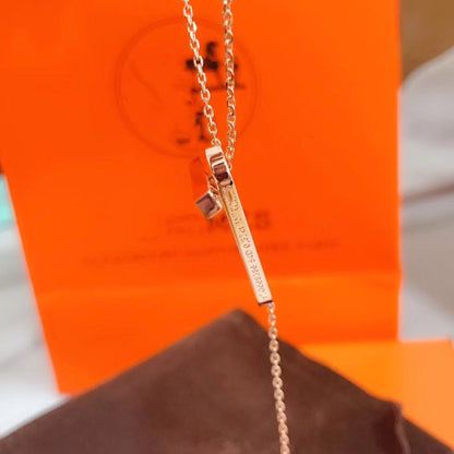 [Vicky]HM NECKLACE PLATINUM ROSE GOLD DIAMOND