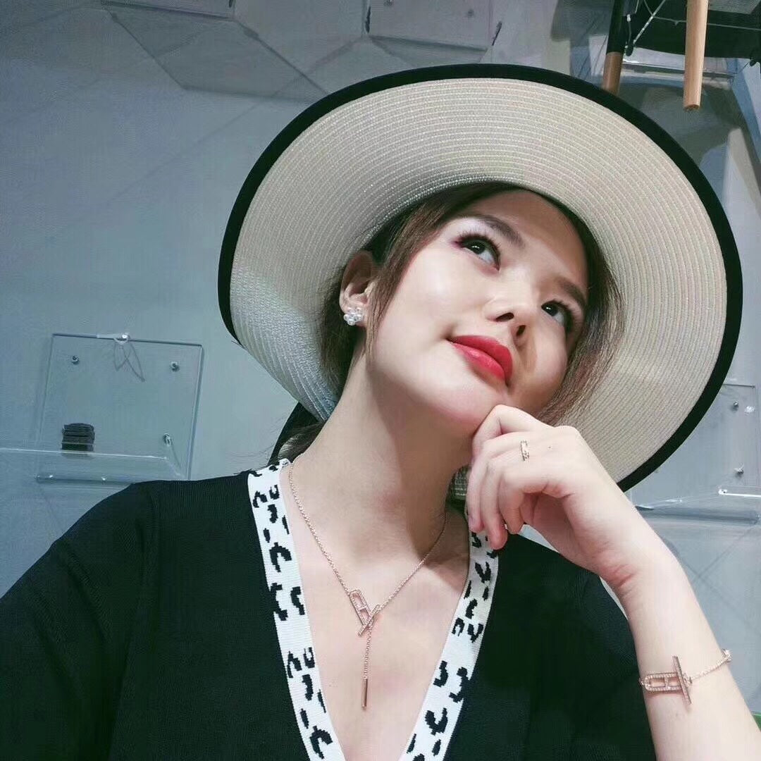 [Vicky]HM NECKLACE PLATINUM ROSE GOLD DIAMOND