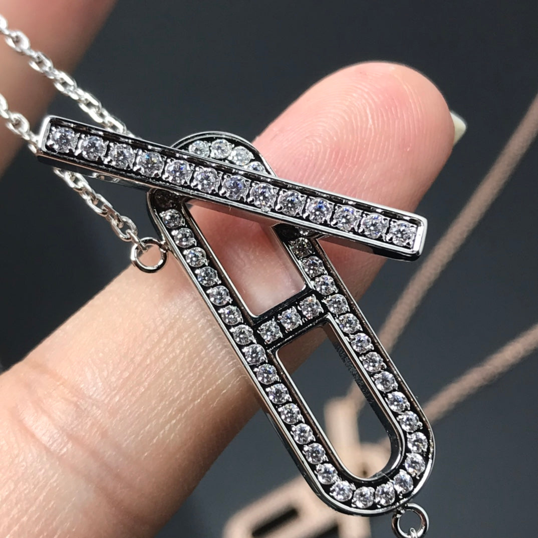 [Vicky]HM NECKLACE PLATINUM ROSE GOLD DIAMOND