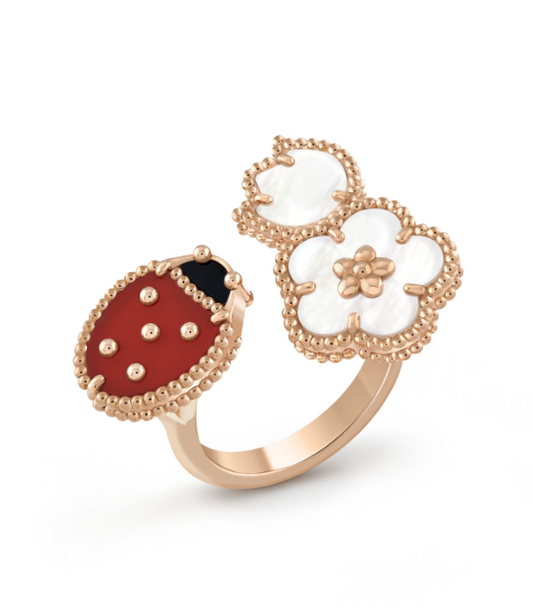 [Vicky]LUCKY 3 MOTIF ROSE GOLD RING