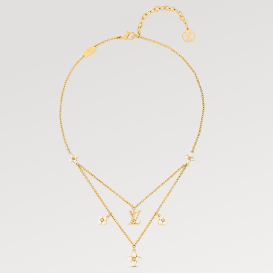 [Vicky]FLOWERGRAM GOLD MOP DOUBLE ROW NECKLACE