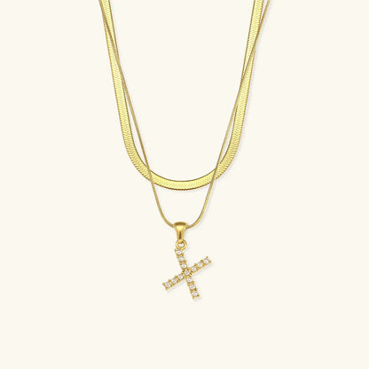 [Royal Vicky]Fiona Layered Gold Initial Letter Necklace