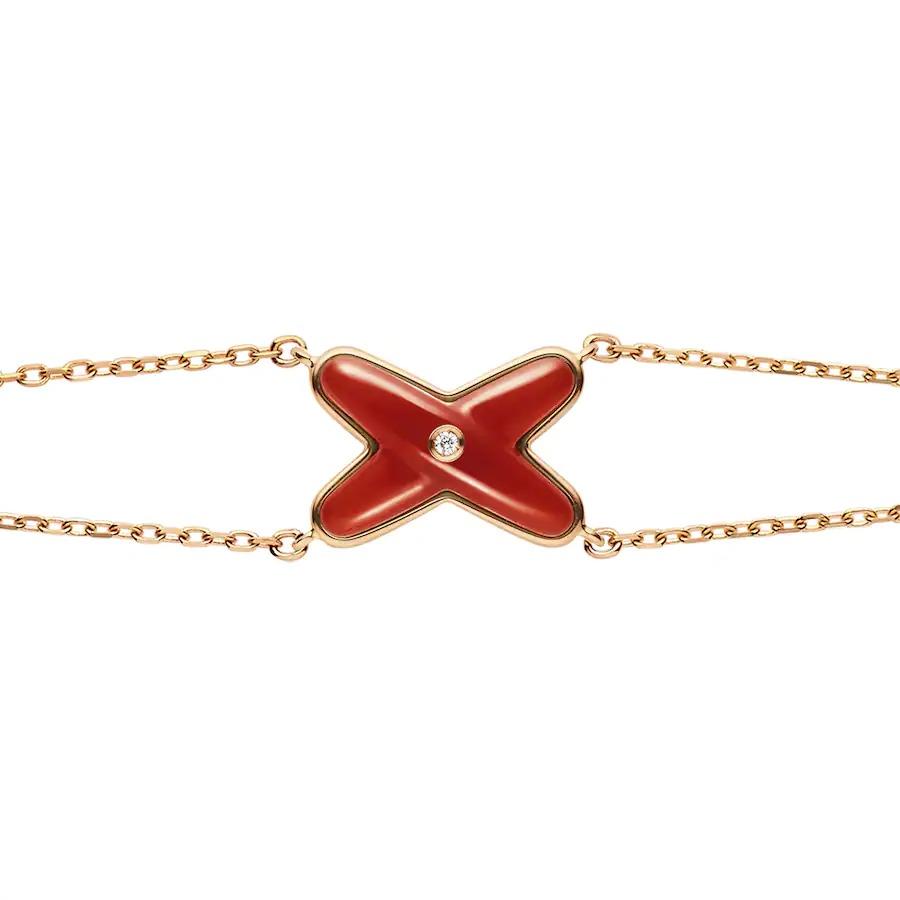 [Vicky]JEUX BRACELET CARNELIAN PINK GOLD 1 DIAMOND
