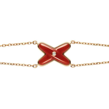 [Vicky]JEUX BRACELET CARNELIAN PINK GOLD 1 DIAMOND