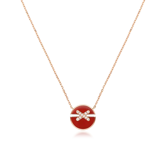[Vicky]JEUX DE ROSE GOLD DIAMOND NECKLACE