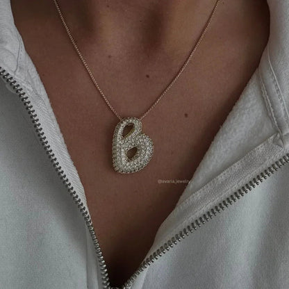 [Royal Vicky]Bubble Initial Diamond Necklace