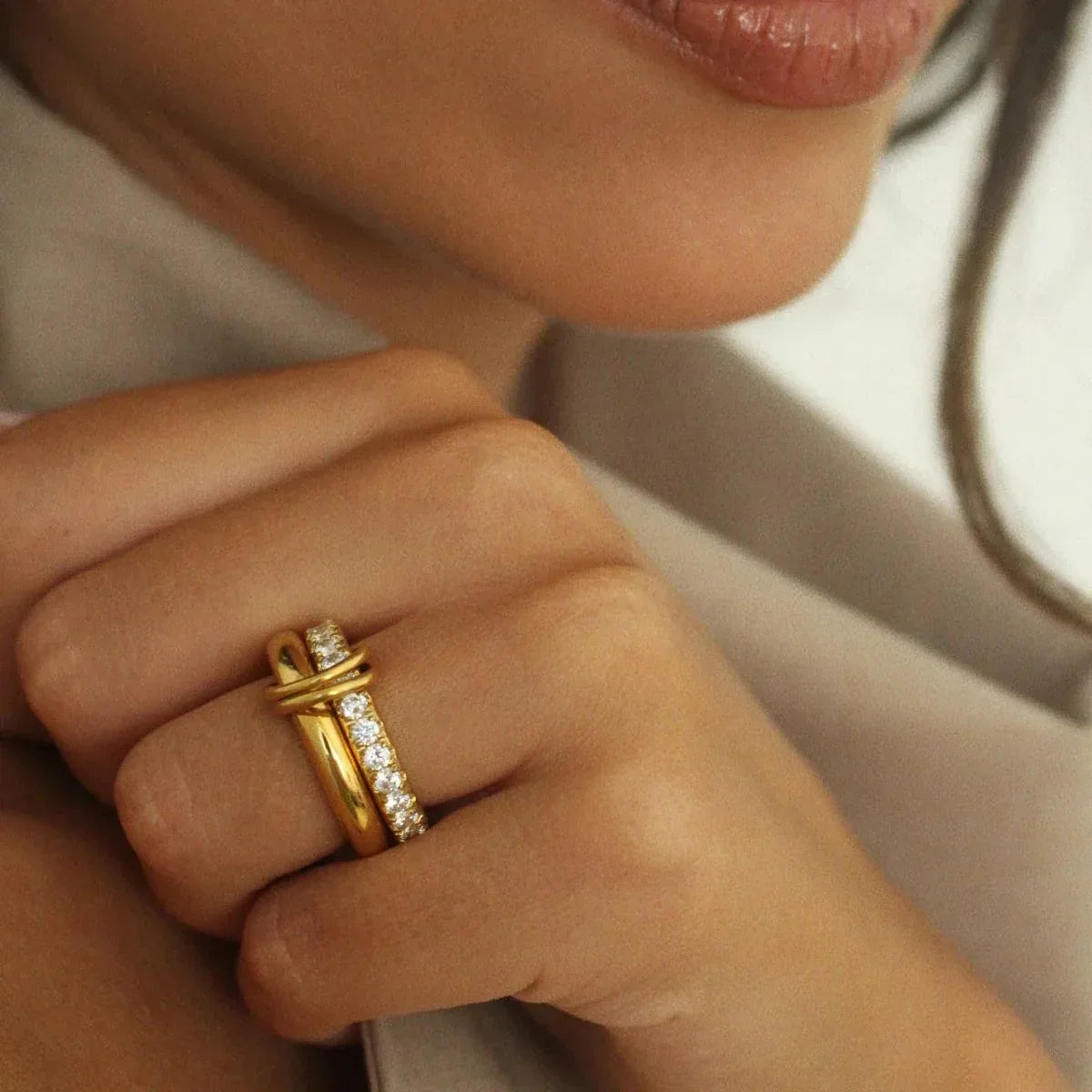 [Royal Vicky]Alison Stacked Diamond Ring