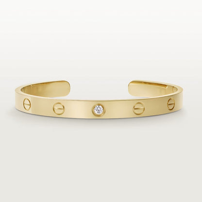 [Vicky]LOVE BRACELET 6.1MM 1 DIAMOND OPEN CUFF