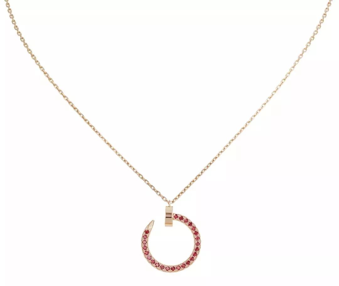 [Vicky]JUSTE HALSKETTE GOLD ROTE DIAMANTEN