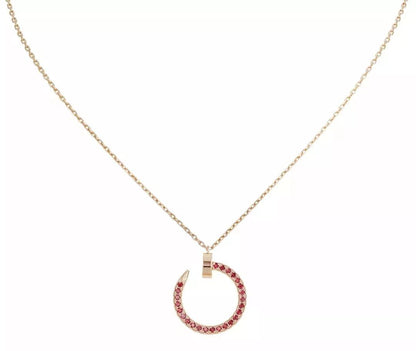 [Vicky]JUSTE HALSKETTE GOLD ROTE DIAMANTEN