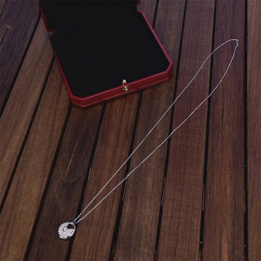 [Vicky]AMULETTE SILVER FULL DIAMOND NECKLACE