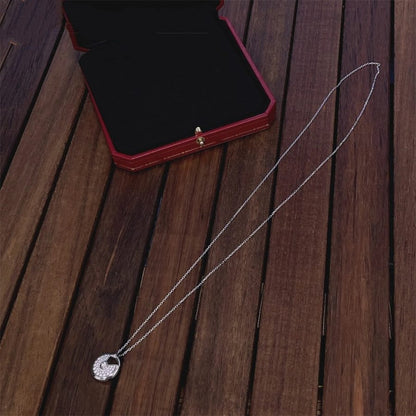 [Vicky]AMULETTE SILVER FULL DIAMOND NECKLACE