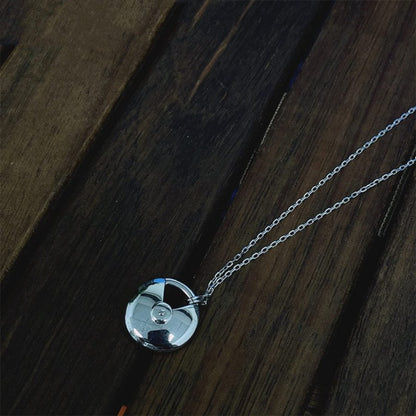 [Vicky]AMULETTE SILVER FULL DIAMOND NECKLACE