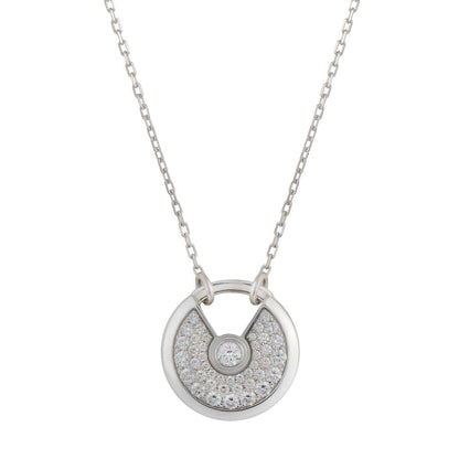 [Vicky]AMULETTE SILVER FULL DIAMOND NECKLACE