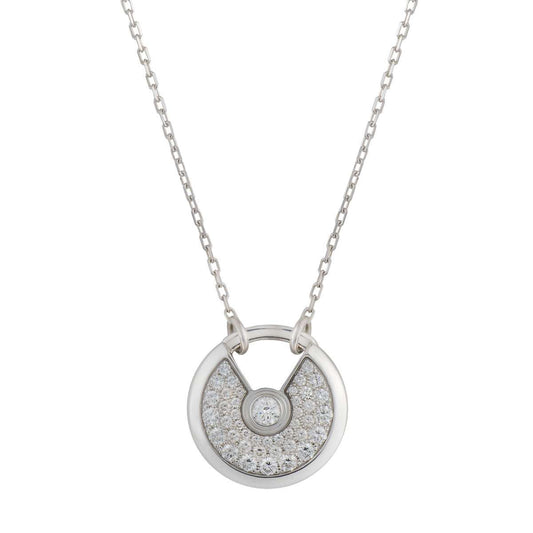 [Vicky]AMULETTE SILVER FULL DIAMOND NECKLACE