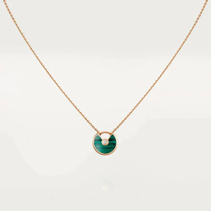 [Vicky]AMULETTE ROSE GOLD MALACHITE NECKLACE